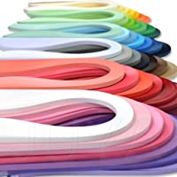 JUYA Quilling Tiras de Papel de hasta 42 Colores Un Color y 100 Tiras por Paquete 3-5-7-10mm Ancho Disponible(42 Colores…